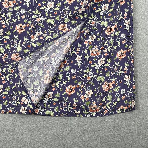 90s VTG Paul Harris Design Floral Maxi Skirt Size L Purple Wrap Front Fairycore - Picture 13 of 16